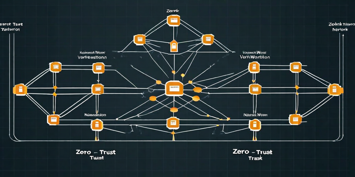 Zero-trust network architecture diagram with identity verification and micro-segmentation layers